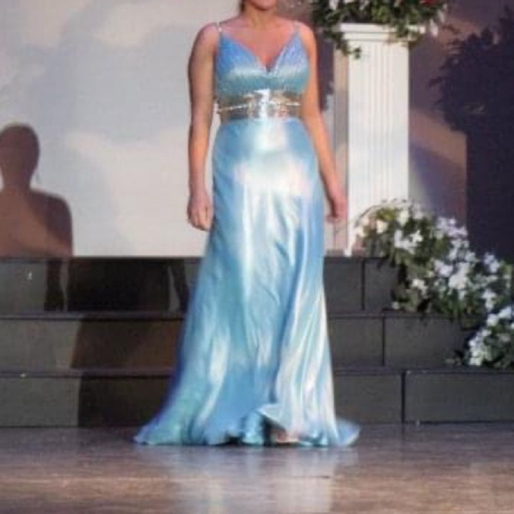 Panoply Baby Blue Beaded Gown